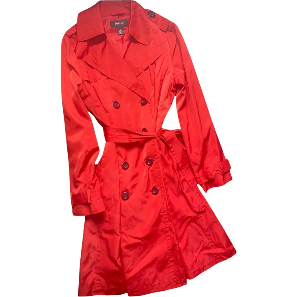 Red trench coat